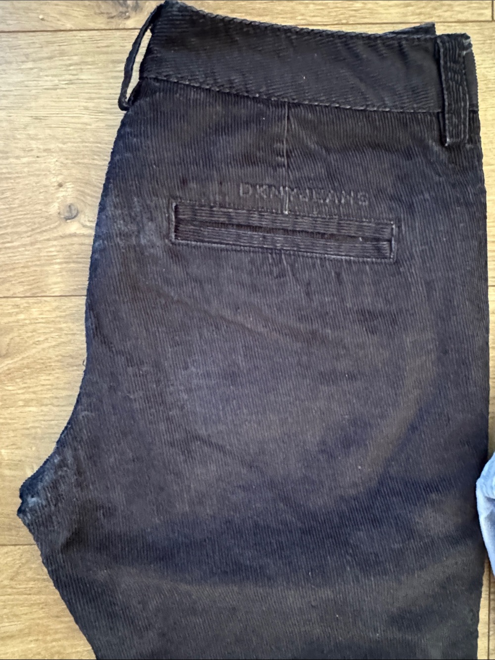 DKNY Set of 2 Black Corduroy and Grey Velour skinny long pants - Picture 2 of 6